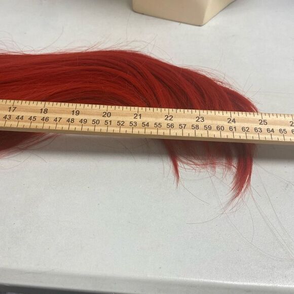 MORTICIA Women’s Long Synthetic And Human Hair Fiber Wig Red Orange - Picture 6 of 12